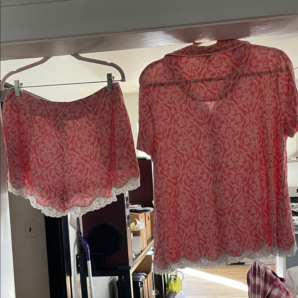 Soma Coral Lace Trim Pajama Set - Picture 2 of 2